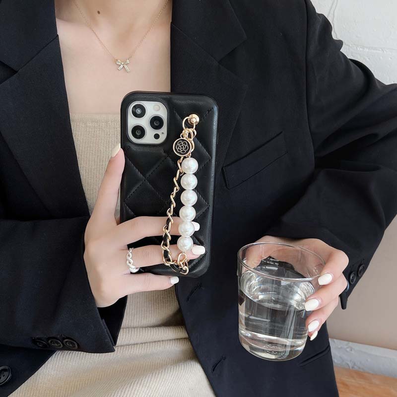 Leather Max Pearl Bracelet Diamond Lattice Car Line Phone Case - Taylor K Shop