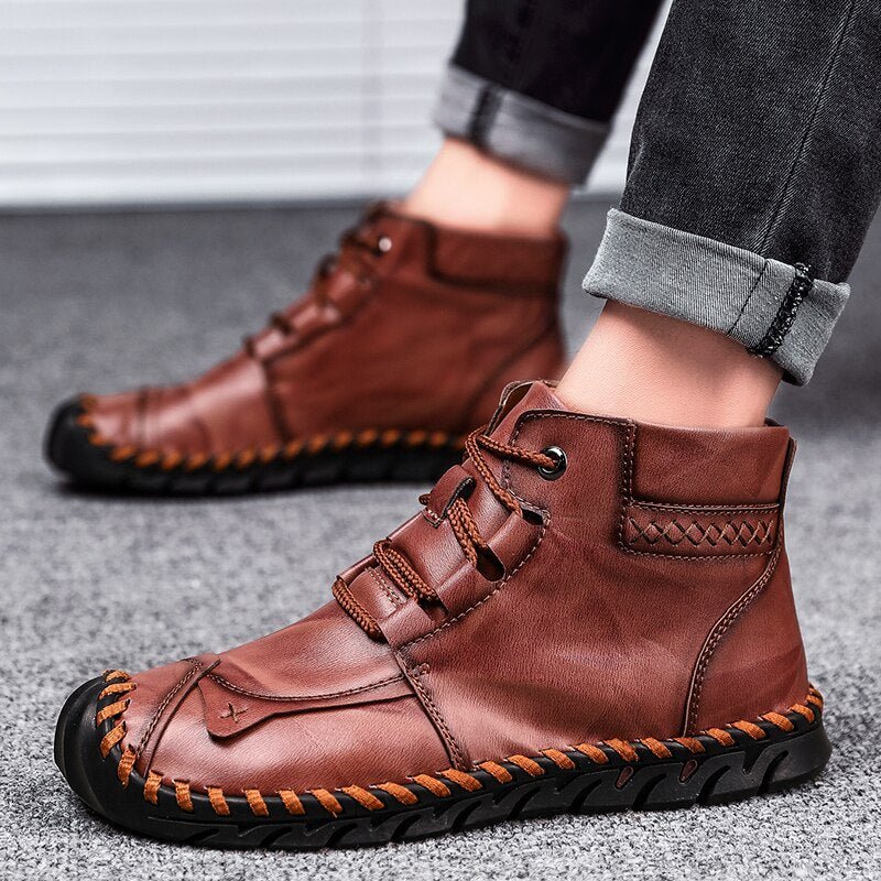 Leather shoes leather men casual shoes - Taylor K Shop