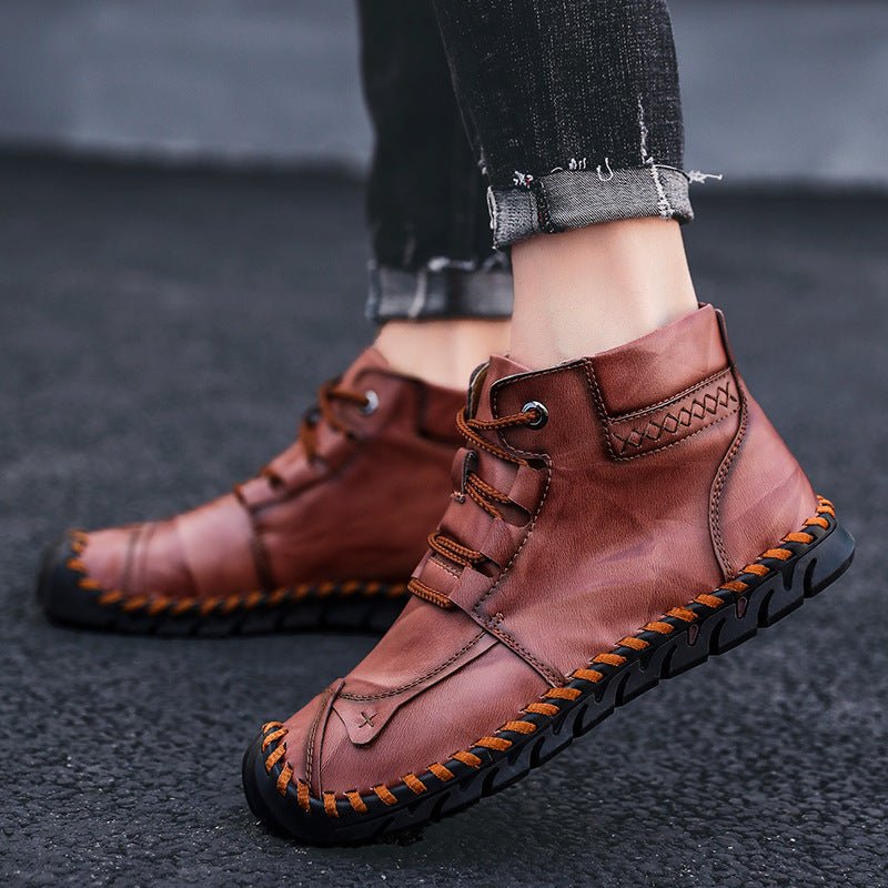 Leather shoes leather men casual shoes - Taylor K Shop
