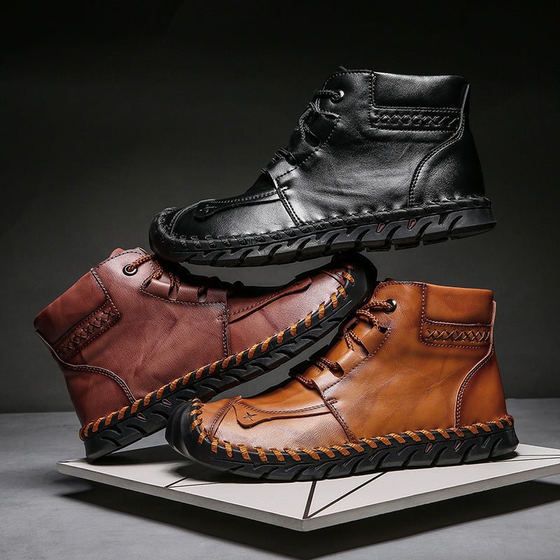 Leather shoes leather men casual shoes - Taylor K Shop
