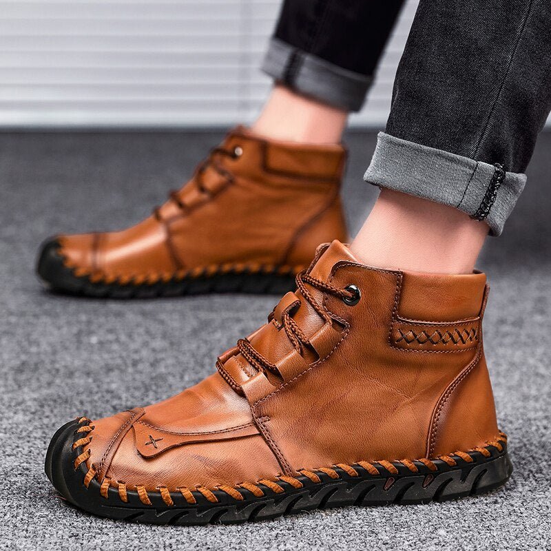 Leather shoes leather men casual shoes - Taylor K Shop