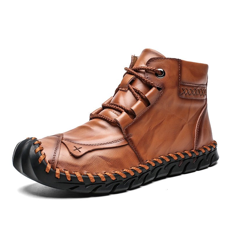 Leather shoes leather men casual shoes - Taylor K Shop