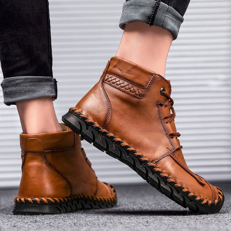 Leather shoes leather men casual shoes - Taylor K Shop