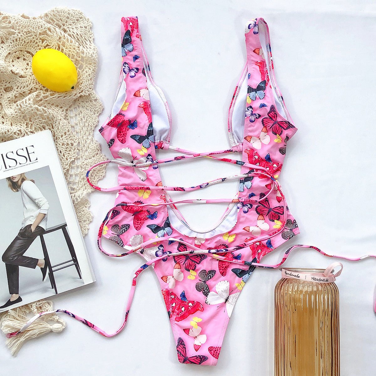 Leopard - print Openwork One - piece Swimsu - Taylor K Shop