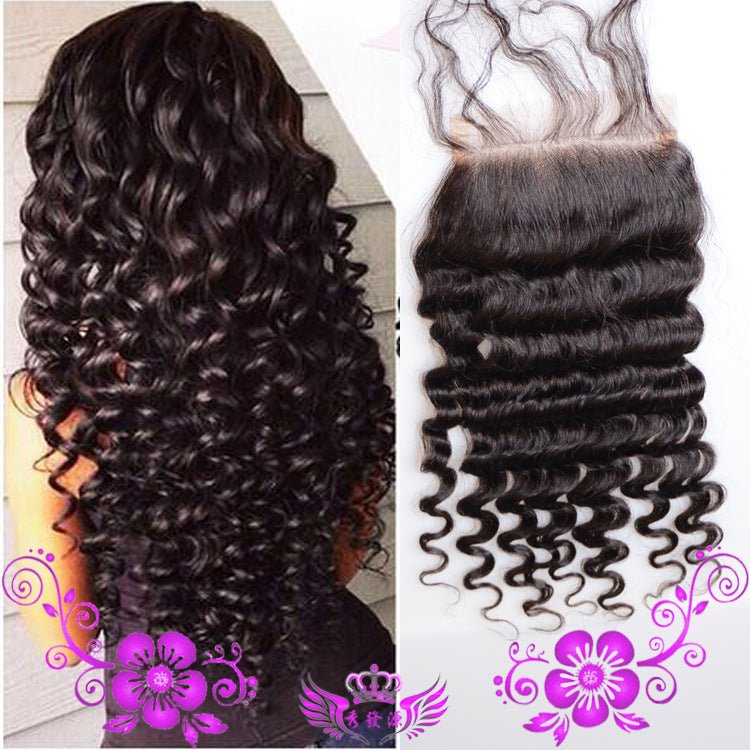 Live - action Wigs Hand - woven Human Hair Block Deep Wave Closure Full Lace Wig - Taylor K Shop