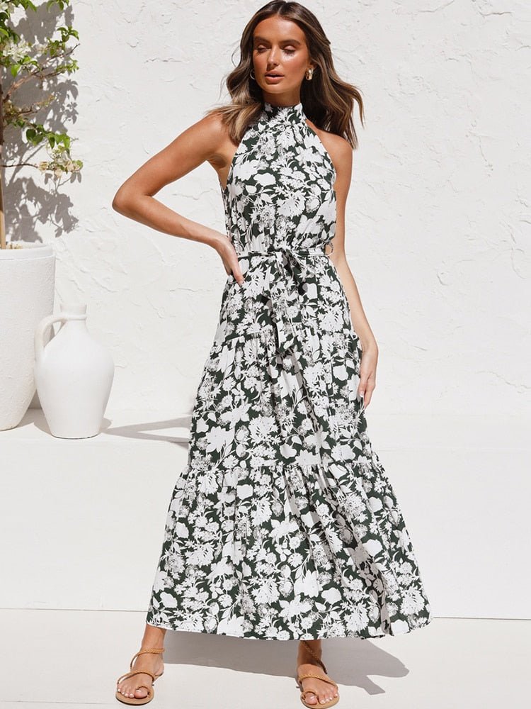 Long Dress Polka Dot Casual Dresses Black Sexy Halter Strapless - Taylor K Shop