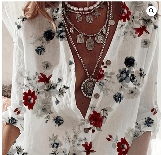 Loose V - neck blouse - Taylor K Shop