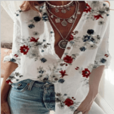 Loose V - neck blouse - Taylor K Shop