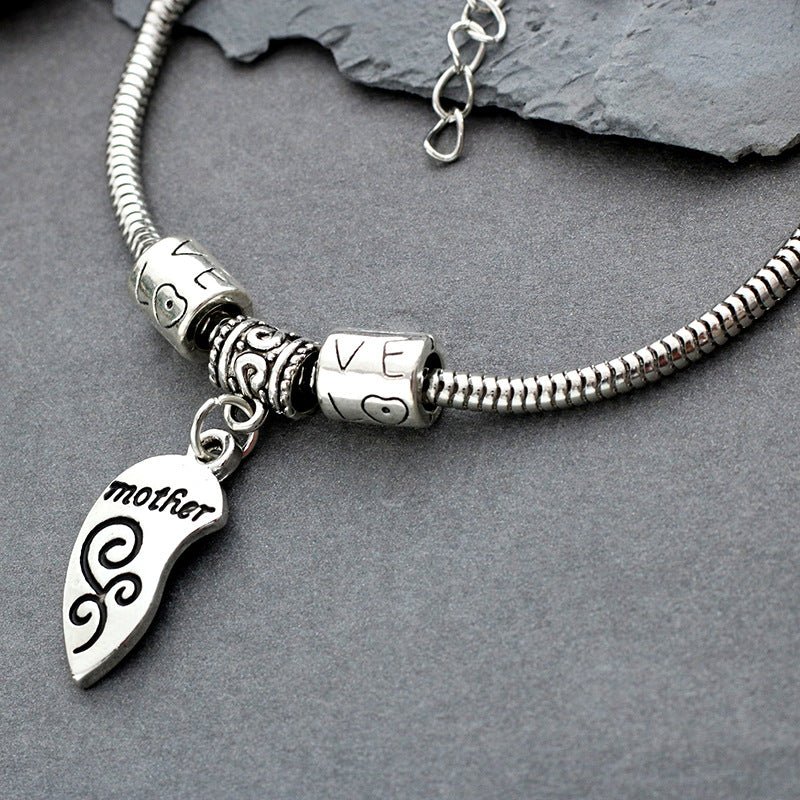 Love Heart Shaped Alloy Bracelet Mother's Day Two Petal Splicing Bracelet - Taylor K Shop