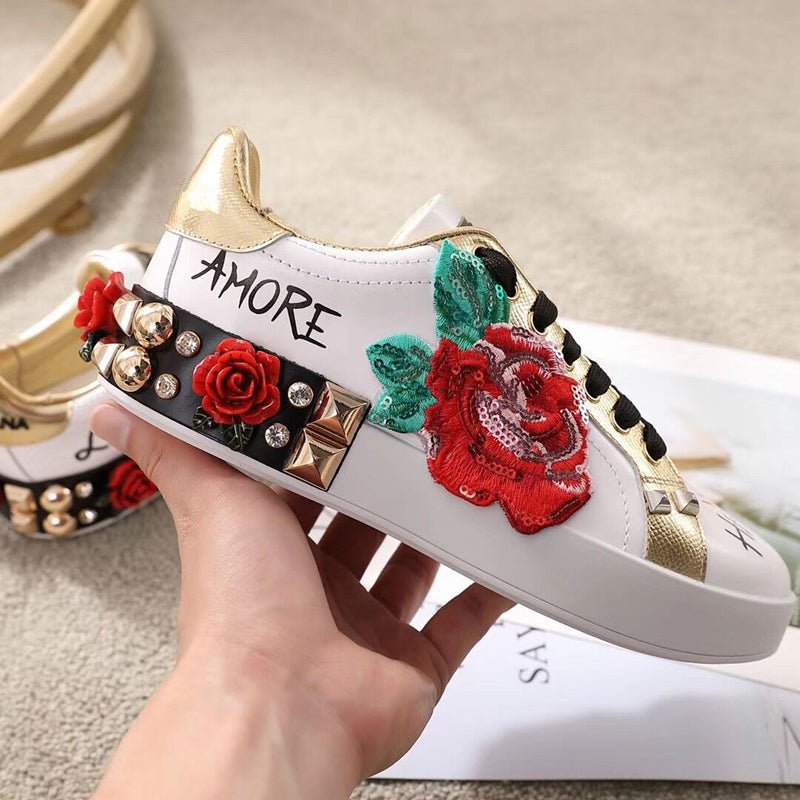 Love Leather White Shoes Women Casual Single Shoes - Taylor K Shop