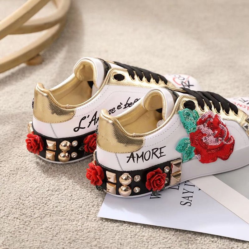 Love Leather White Shoes Women Casual Single Shoes - Taylor K Shop