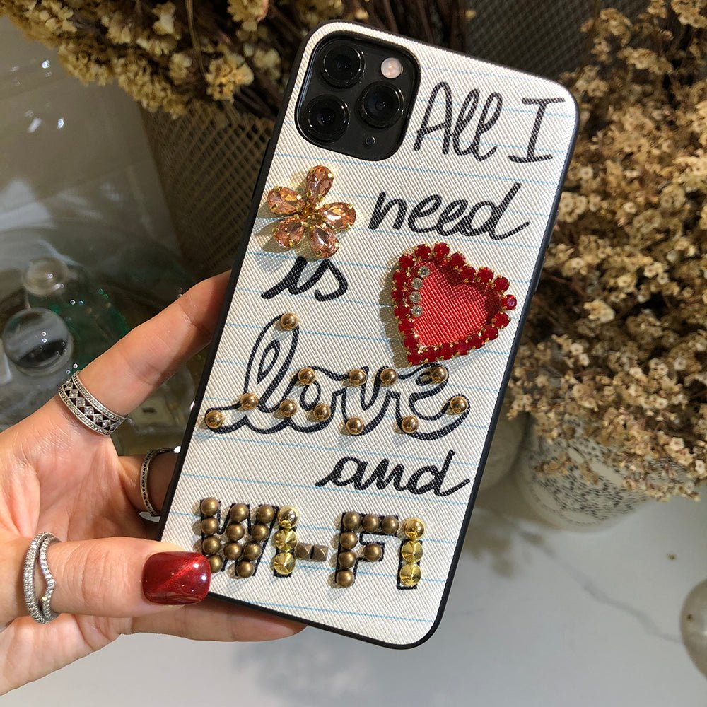 Luxury diamond love and wifi phone case - Taylor K Shop