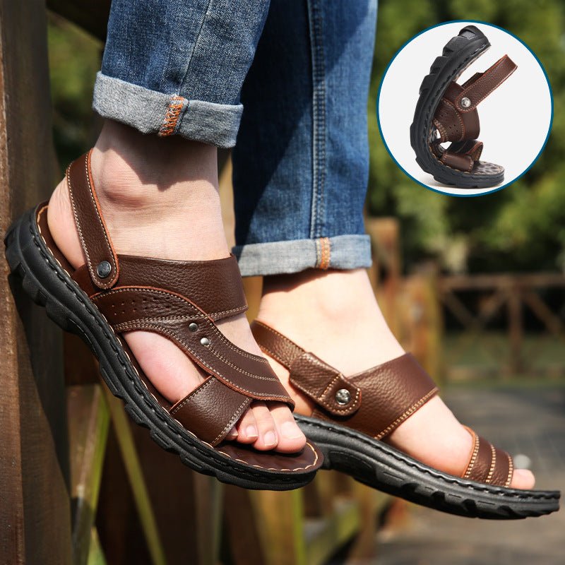 Men Sandals Summer Beach Shoes Adjustable Back Strap Design Slippers Slides - Taylor K Shop