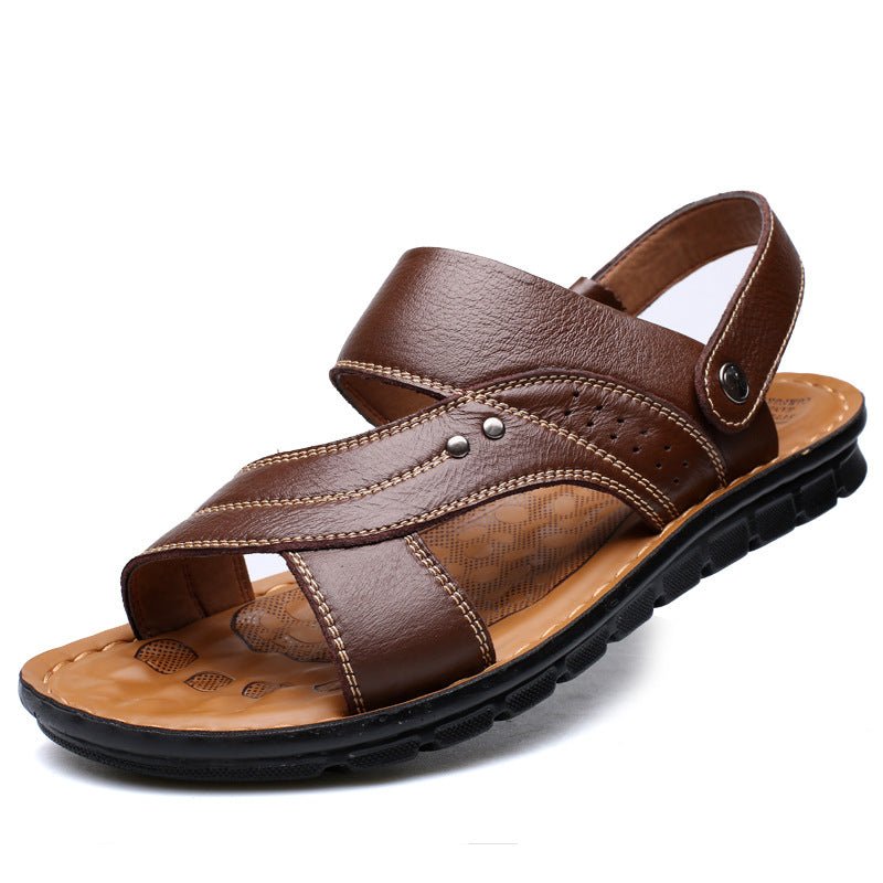 Men Sandals Summer Beach Shoes Adjustable Back Strap Design Slippers Slides - Taylor K Shop