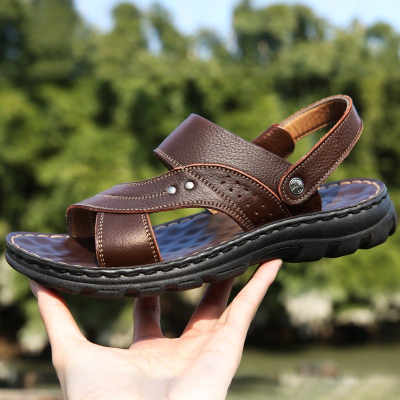 Men Sandals Summer Beach Shoes Adjustable Back Strap Design Slippers Slides - Taylor K Shop