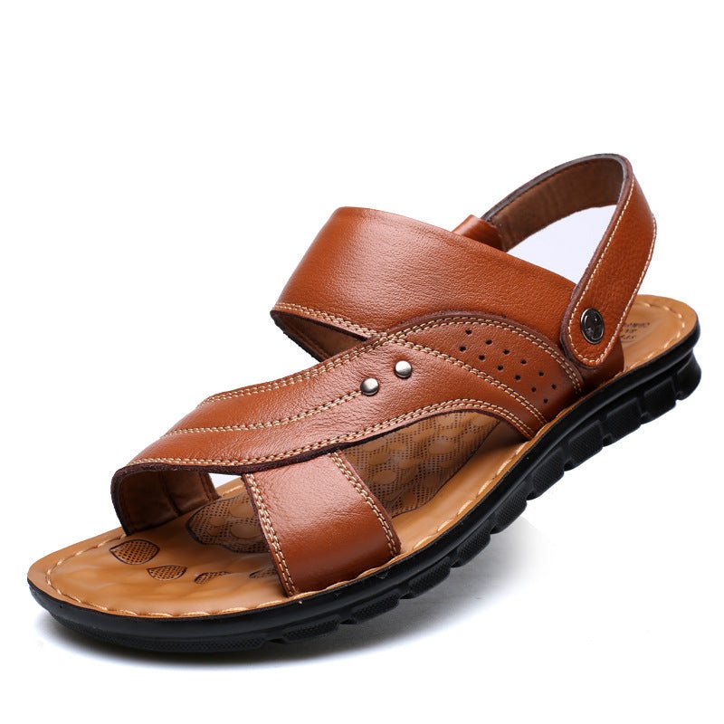 Men Sandals Summer Beach Shoes Adjustable Back Strap Design Slippers Slides - Taylor K Shop