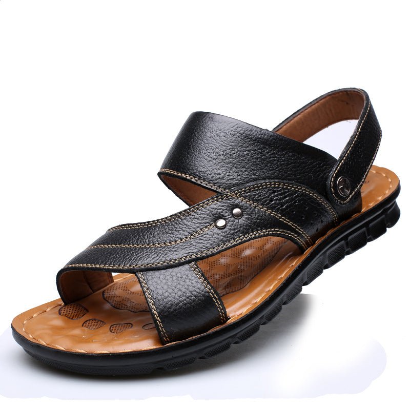 Men Sandals Summer Beach Shoes Adjustable Back Strap Design Slippers Slides - Taylor K Shop