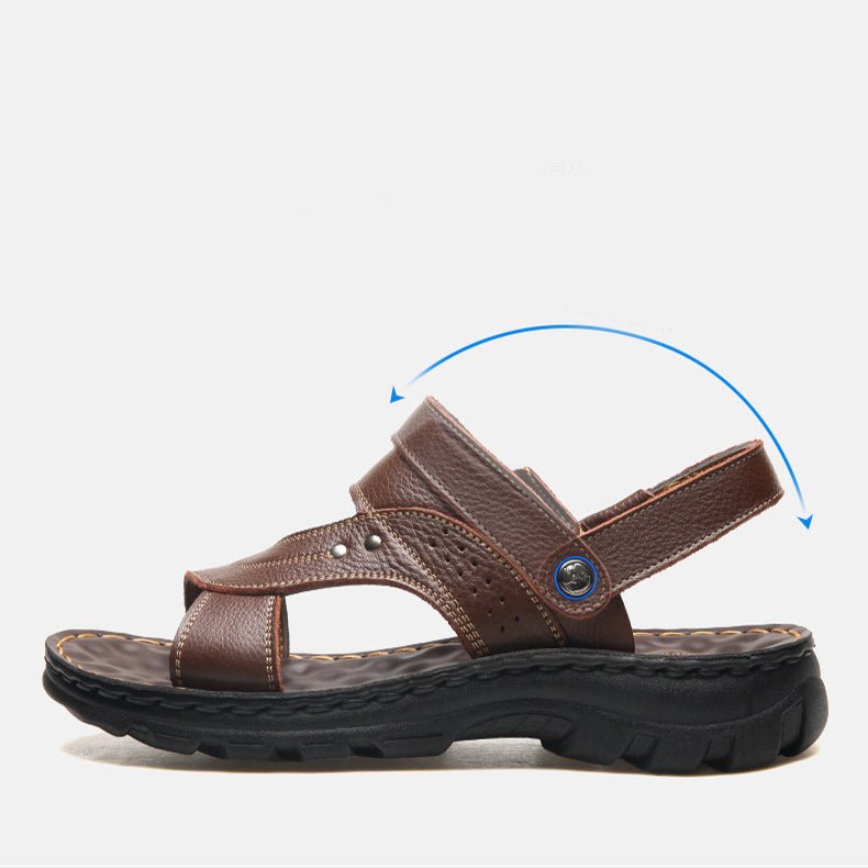 Men Sandals Summer Beach Shoes Adjustable Back Strap Design Slippers Slides - Taylor K Shop