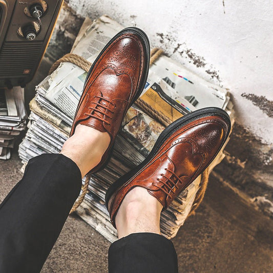 Mens Business Casual Korean Style Trendy British Mens Shoes - Taylor K Shop
