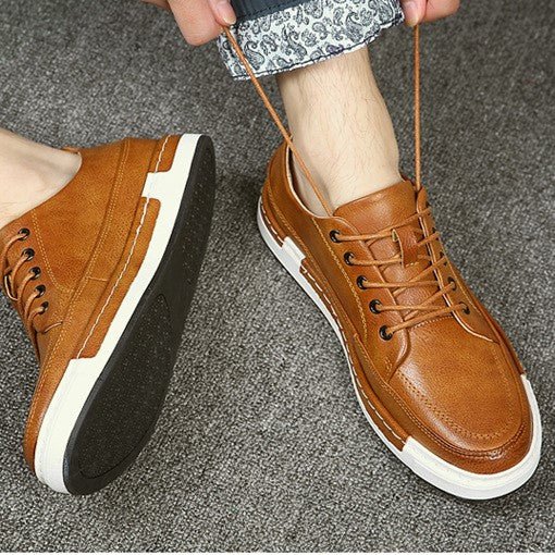 Mens Casual Breathable Vegan Leather Lace Up Shoes - Taylor K Shop