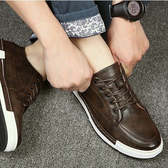 Mens Casual Breathable Vegan Leather Lace Up Shoes - Taylor K Shop
