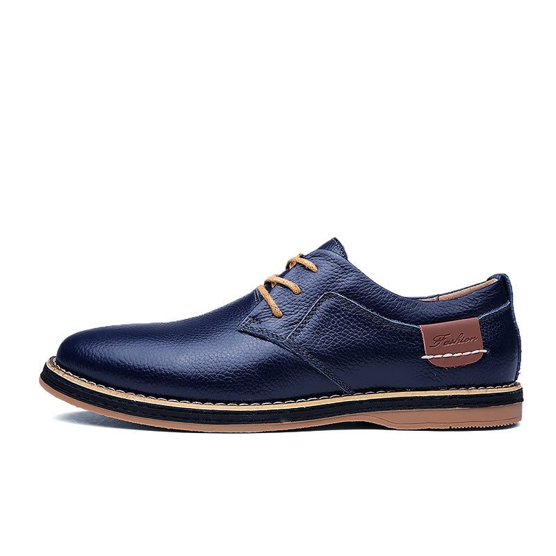 Men's Casual Leather Shoes Top Layer Daily Shoes Trend Men's Shoes British Tie Dress Shoes - Taylor K Shop