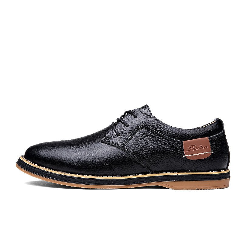 Men's Casual Leather Shoes Top Layer Daily Shoes Trend Men's Shoes British Tie Dress Shoes - Taylor K Shop
