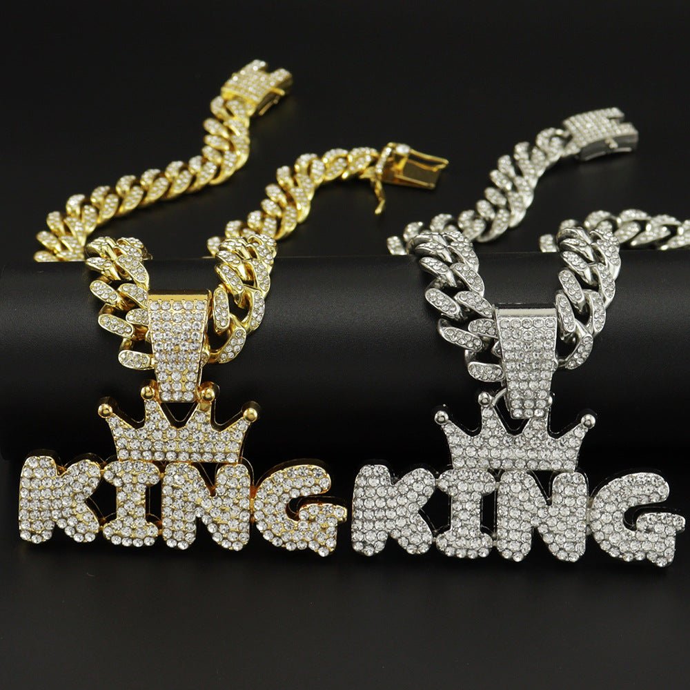 Mens Fashion Alloy Necklace With Diamond Pendant - Taylor K Shop