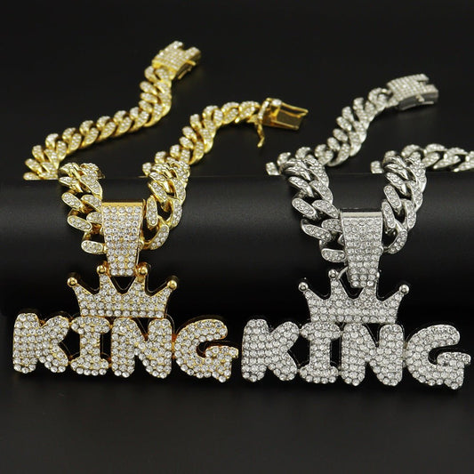 Mens Fashion Alloy Necklace With Diamond Pendant - Taylor K Shop