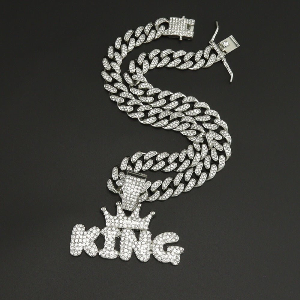 Mens Fashion Alloy Necklace With Diamond Pendant - Taylor K Shop