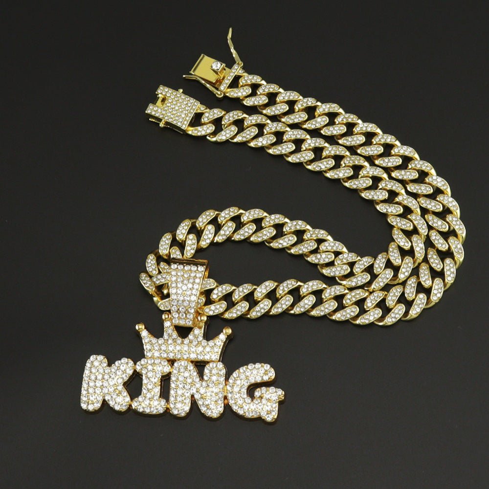 Mens Fashion Alloy Necklace With Diamond Pendant - Taylor K Shop