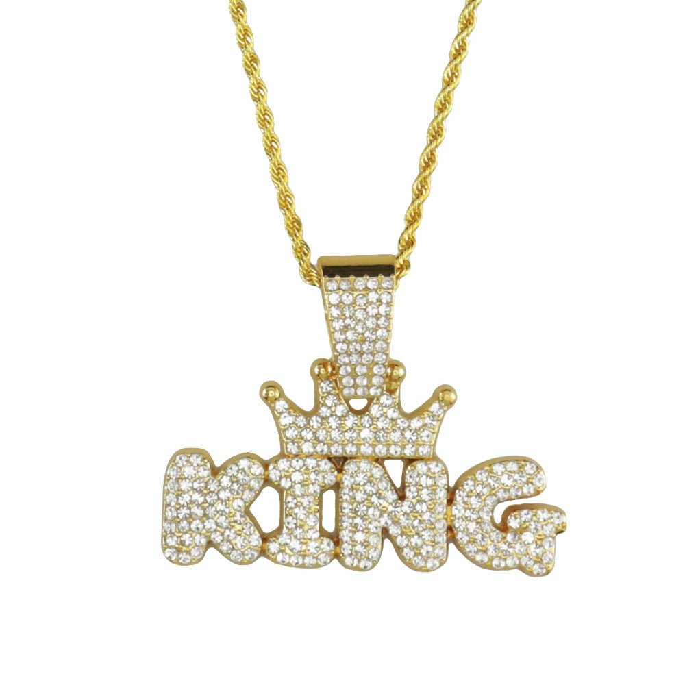 Mens Fashion Alloy Necklace With Diamond Pendant - Taylor K Shop
