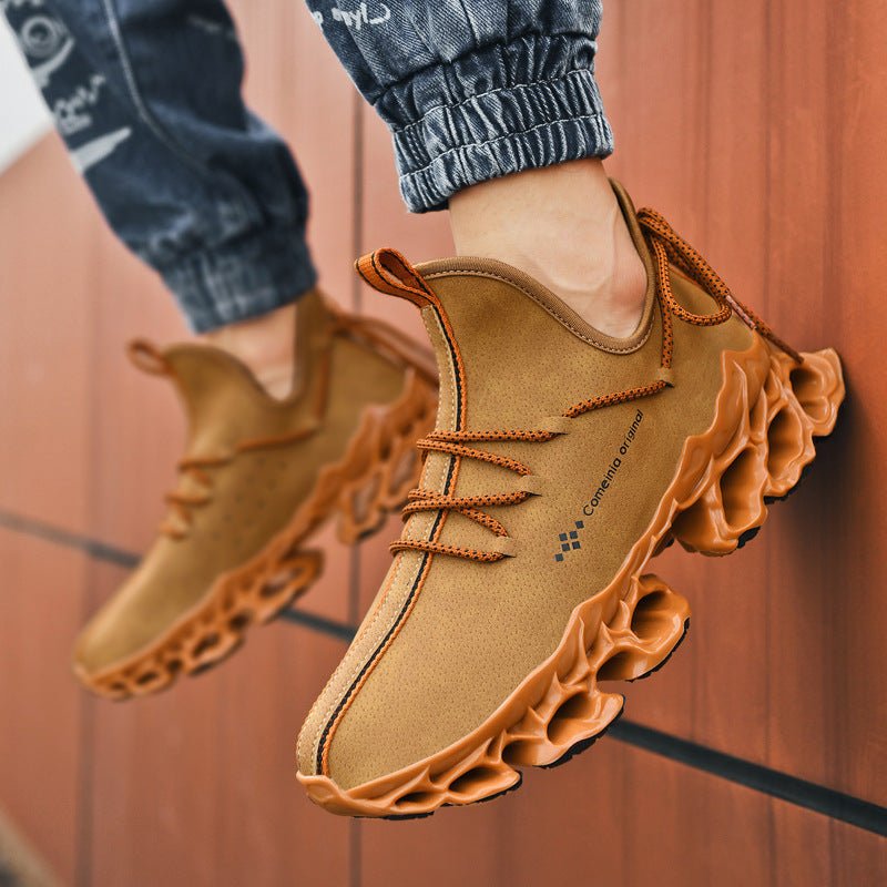 Mens Fashion Casual Microfiber Leather Upper Sneakers - Taylor K Shop