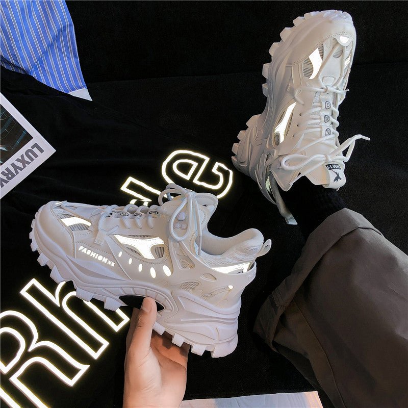 Mens Fashion Casual Reflective Thick - soled Sneakers - Taylor K Shop