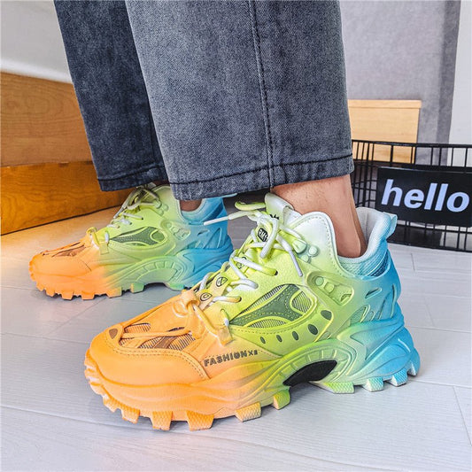 Mens Fashion Casual Reflective Thick - soled Sneakers - Taylor K Shop