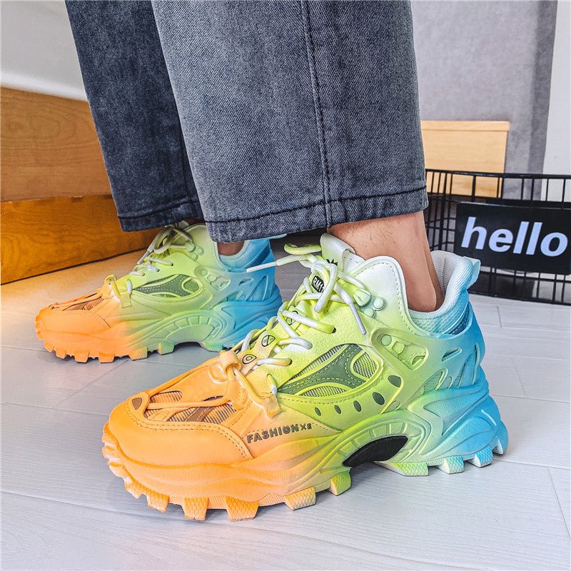 Mens Fashion Casual Reflective Thick - soled Sneakers - Taylor K Shop