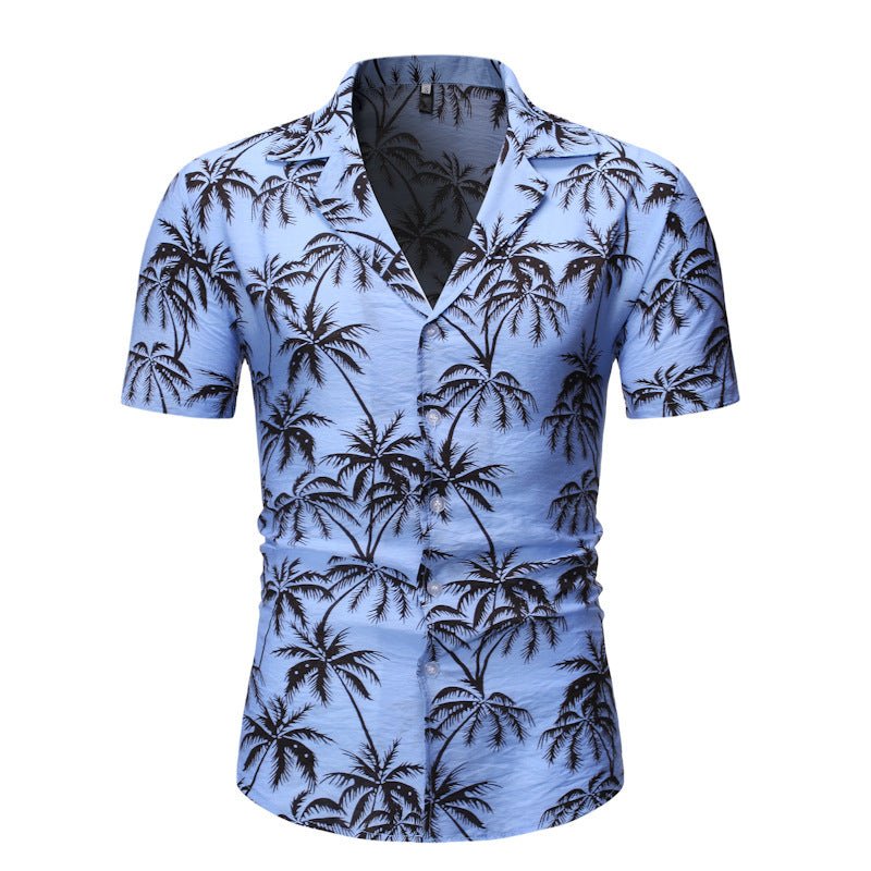 Mens Fashion Loose Lapel Print Top - Taylor K Shop