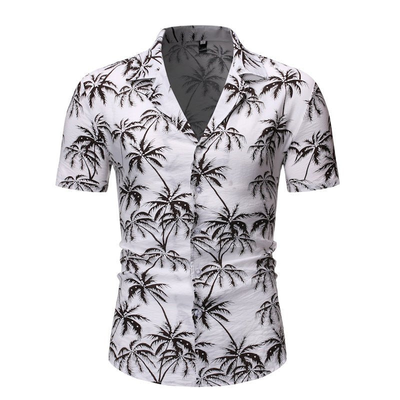 Mens Fashion Loose Lapel Print Top - Taylor K Shop