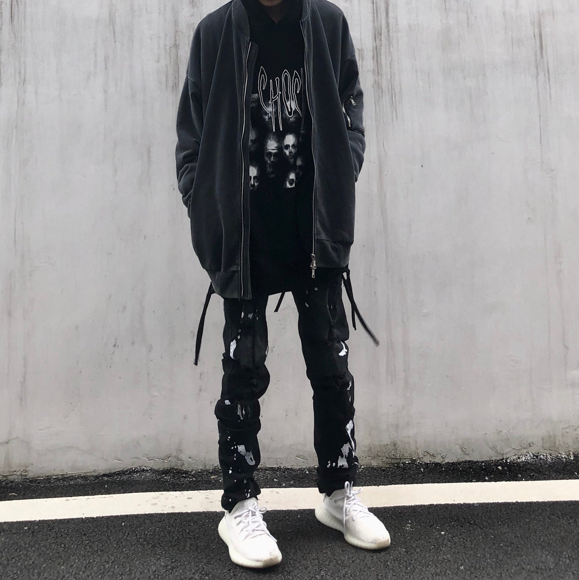 Men's jeans personality trend paint splashed holes men's jeans - Taylor K Shop