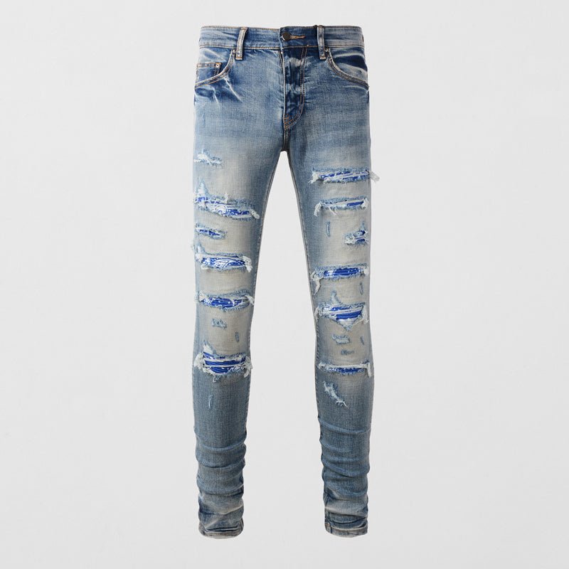 Men's Jeans Slim Blue Jeans With Small Feet - Taylor K Shop