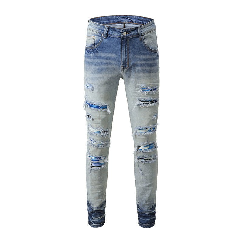 Men's Jeans Slim Blue Jeans With Small Feet - Taylor K Shop