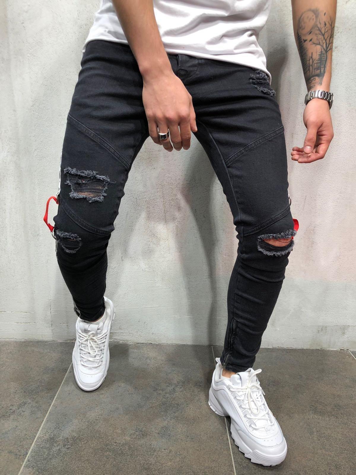 Men's ribbon jeans - Taylor K Shop