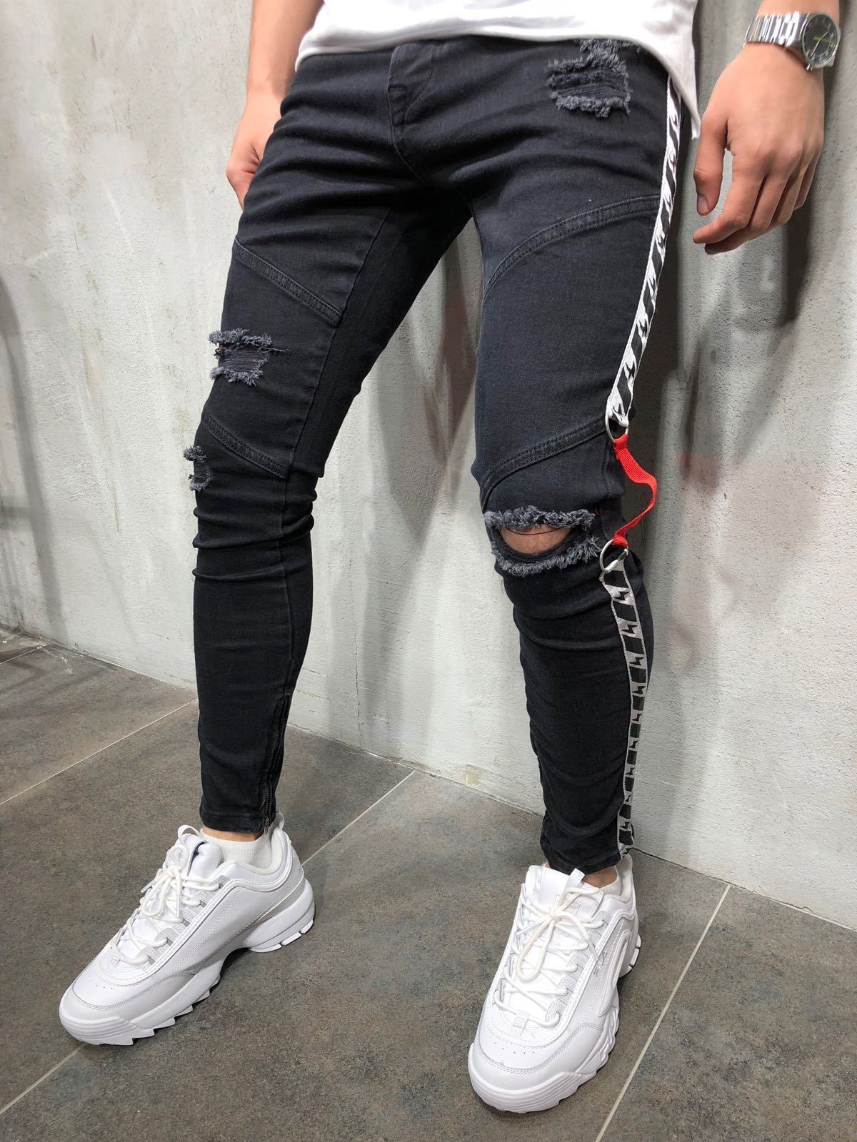 Men's ribbon jeans - Taylor K Shop