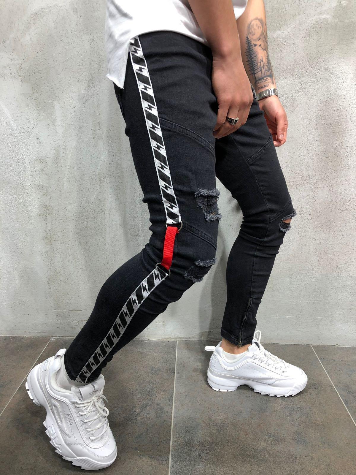 Men's ribbon jeans - Taylor K Shop