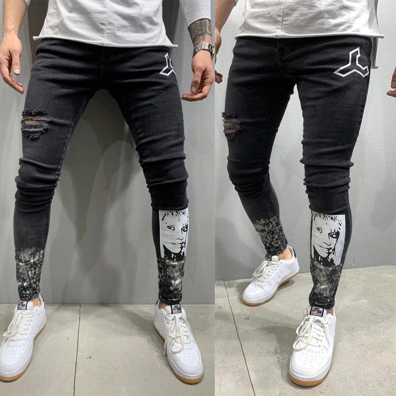 Men's Ripped Stretch Stiletto Jeans Black Jeans - Taylor K Shop