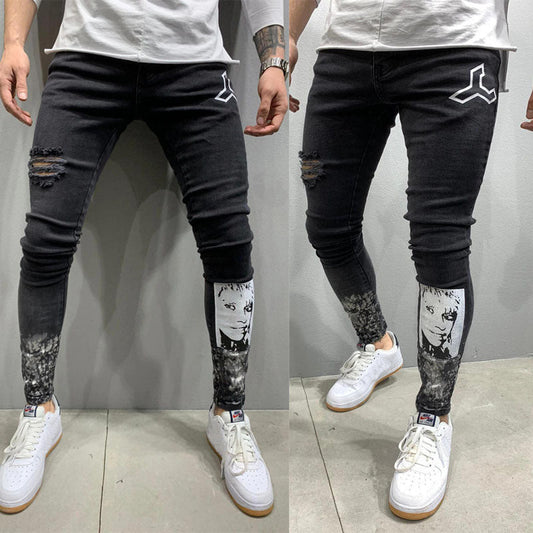 Men's Ripped Stretch Stiletto Jeans Black Jeans - Taylor K Shop