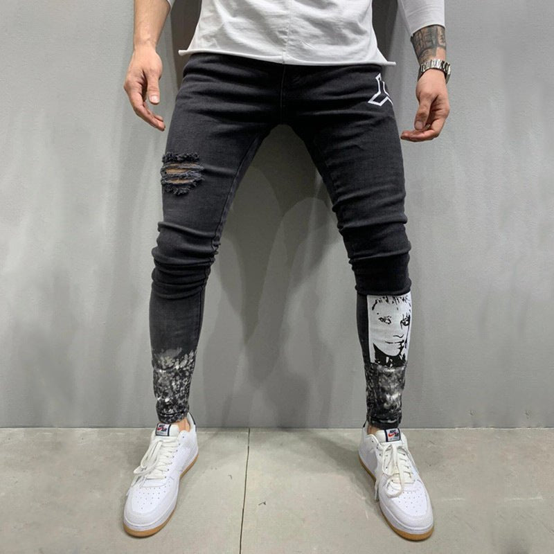 Men's Ripped Stretch Stiletto Jeans Black Jeans - Taylor K Shop