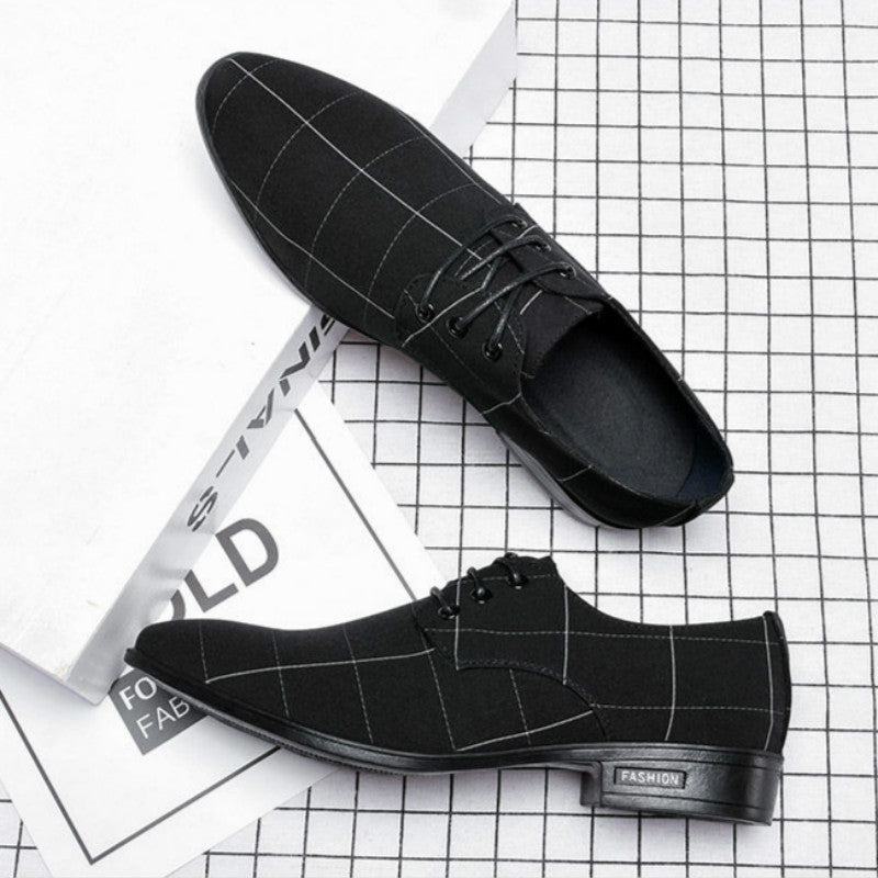 Mens Shoes Men Dress Shoes Leather Breathable Leisure Business Canvas Formal Shoes - Taylor K Shop