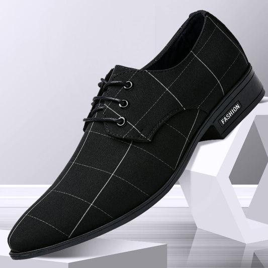 Mens Shoes Men Dress Shoes Leather Breathable Leisure Business Canvas Formal Shoes - Taylor K Shop