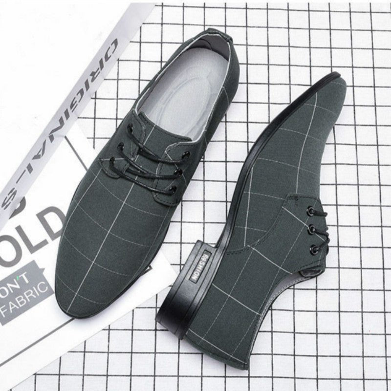 Mens Shoes Men Dress Shoes Leather Breathable Leisure Business Canvas Formal Shoes - Taylor K Shop